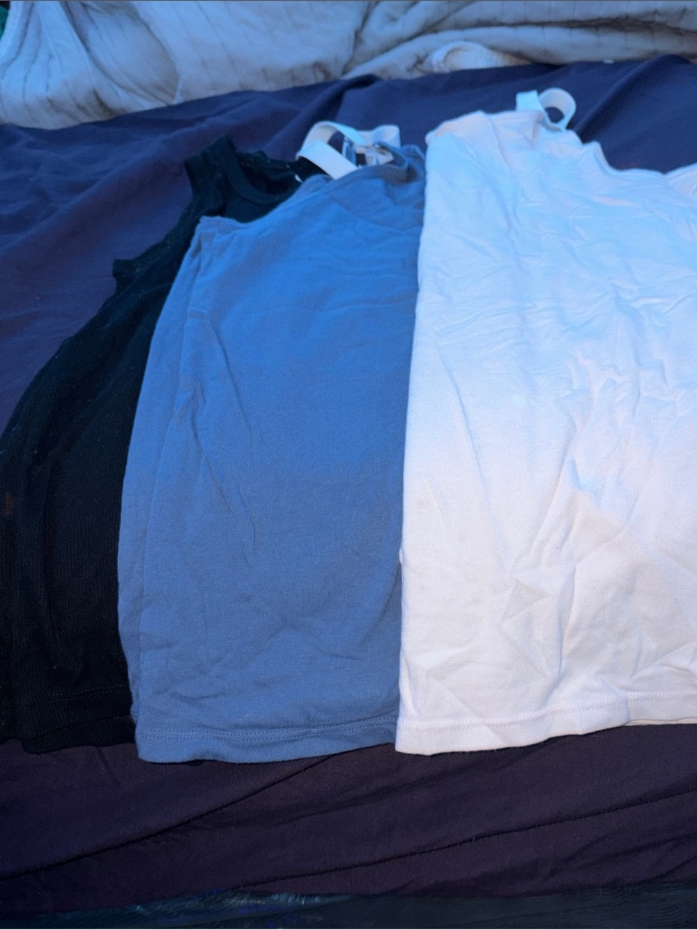 wonder nation Ribbed Tank Skirts - White, Blue, Black